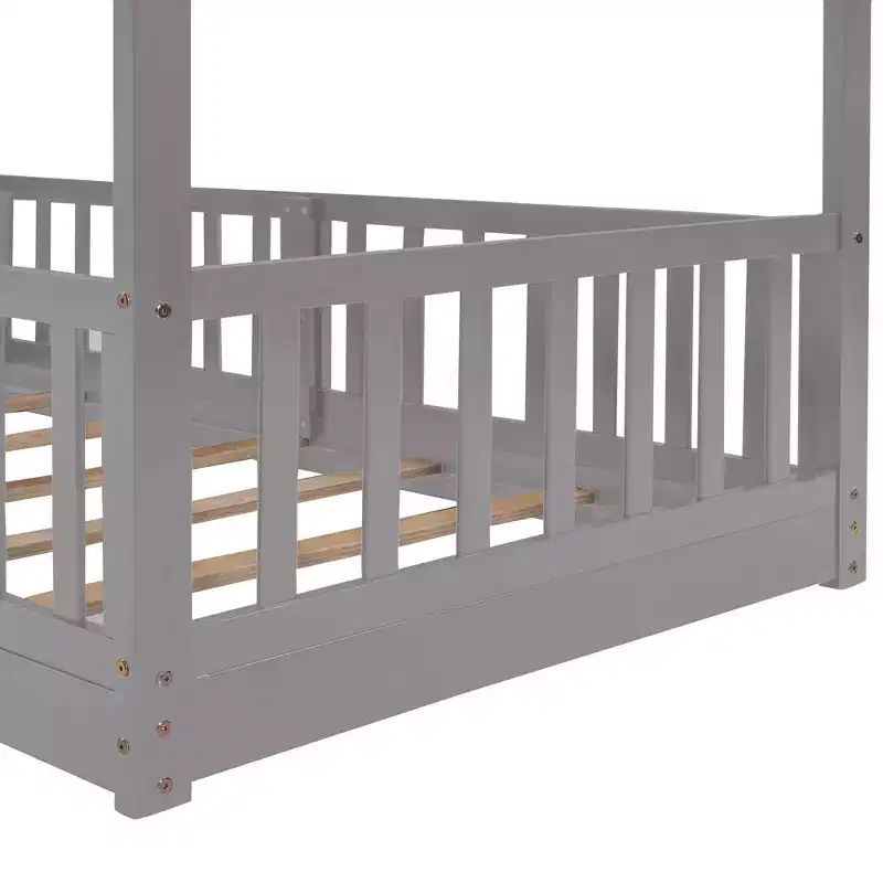 Twin Over Twin Bunk Bed with Slide and Ladder, White