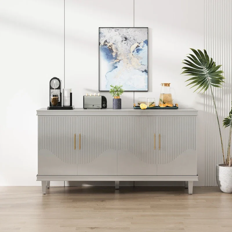 4-Door Storage Cabinet with Adjustable Shelves
