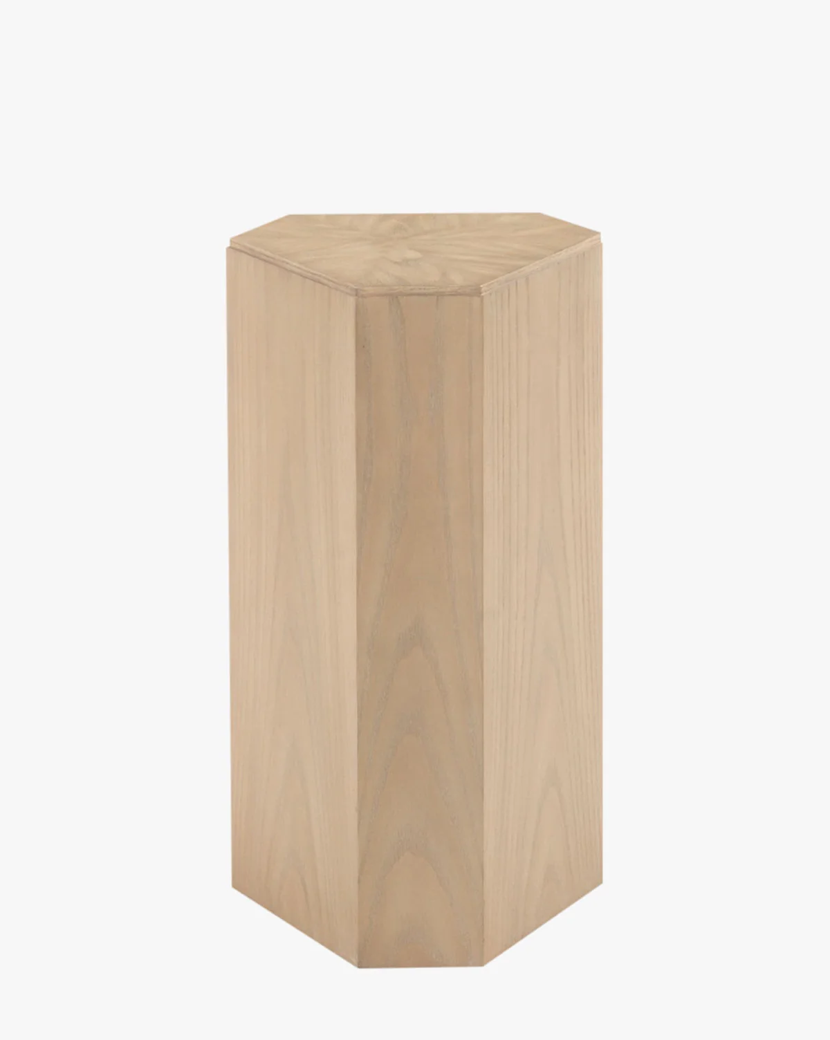 Modern Wood Pedestal with Architectural Form for Living Room