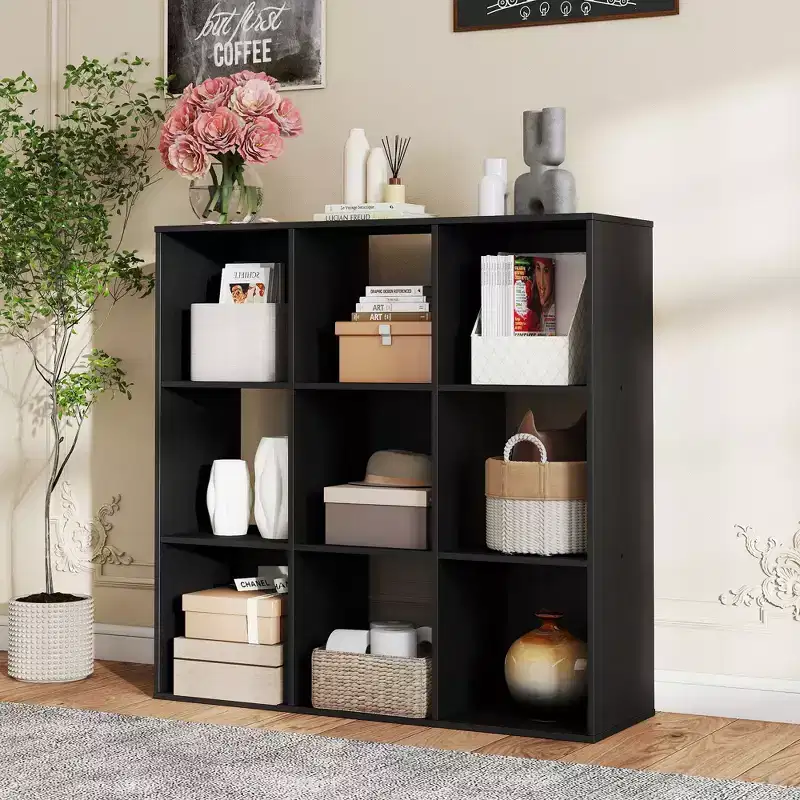 JIONJOY 9 Cube Storage Organizer  36 Inch Tall Vertical Bookshelf with Removable Back Panels, Heavy-Duty Open Shelving