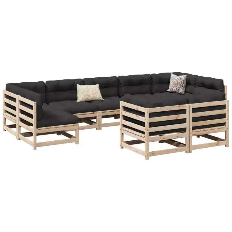 vidaXL Modular Outdoor Garden Sofa Set with Cushions