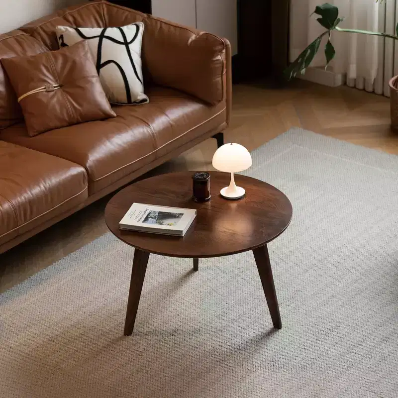 Coffee Table with Shelf Solid Wood Top Board Coffee table