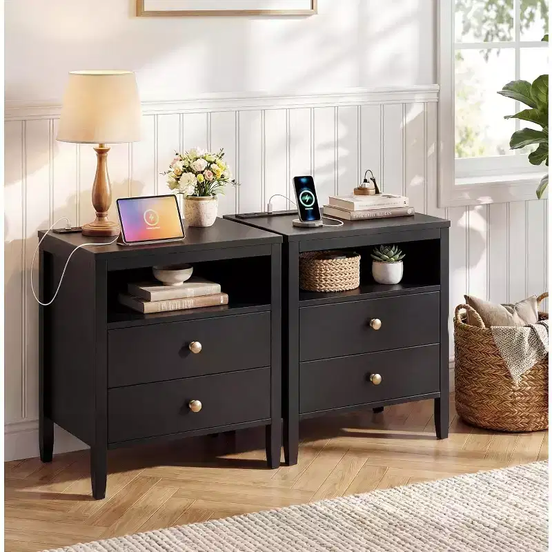 Black Bedside Table