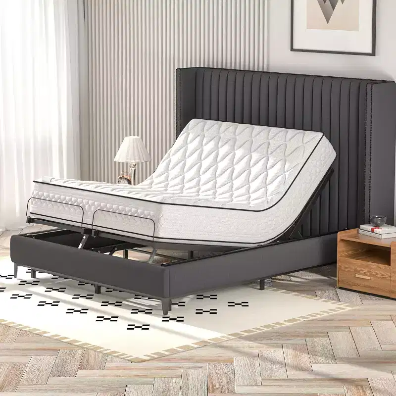 Adjustable Bed Frame Electric Adjustable Bed Base with Remote Control, Queen