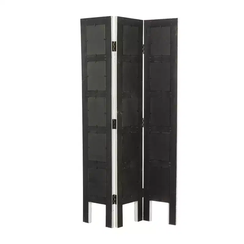 Farmhouse Chinquapin Wood Rectangle Room Divider Screen White - Olivia & May