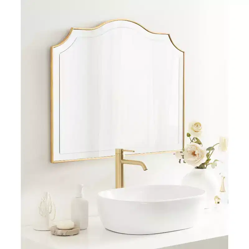 & 32"x28"  Arched Wall Mirror Gold