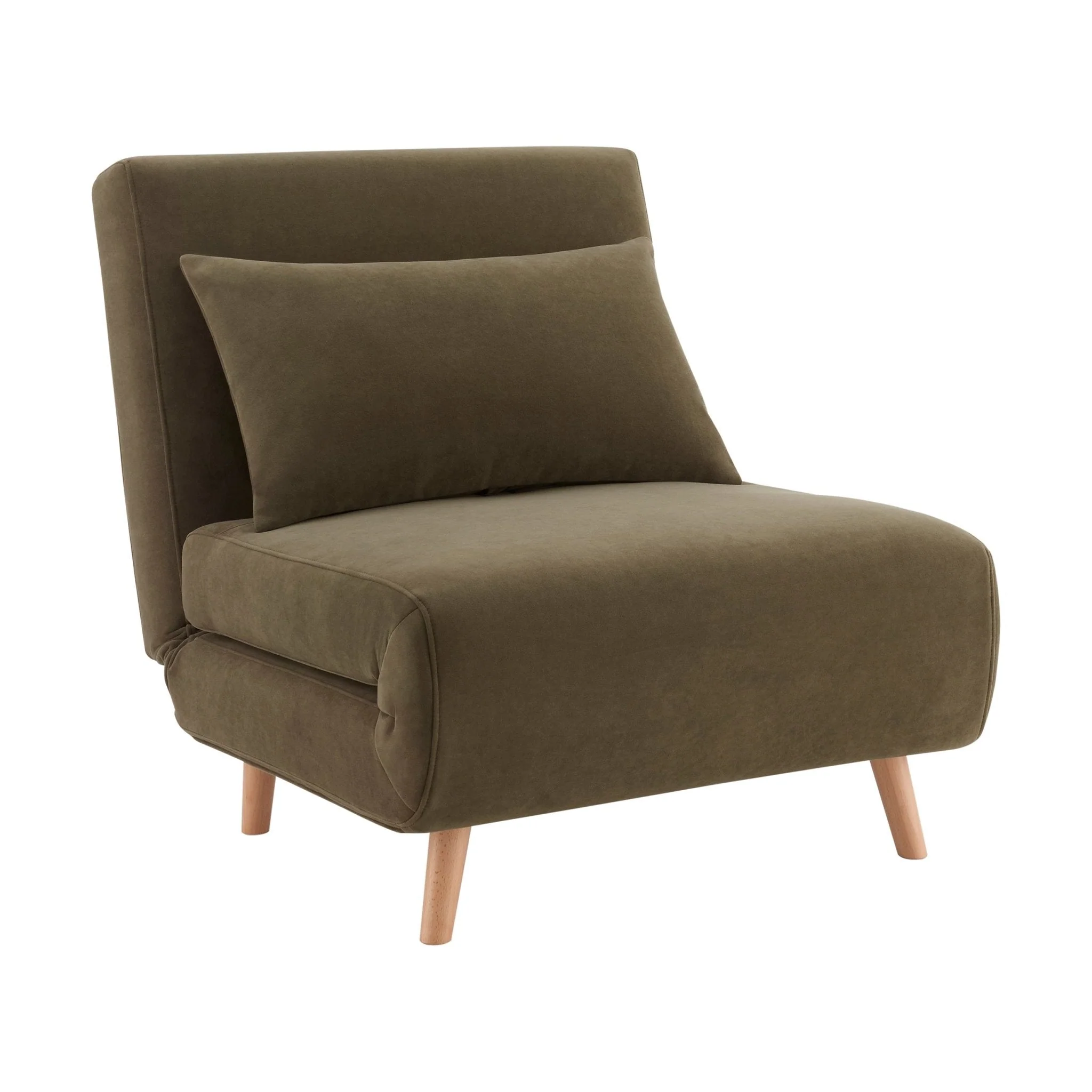 Single Sofa Bed - Olive Green