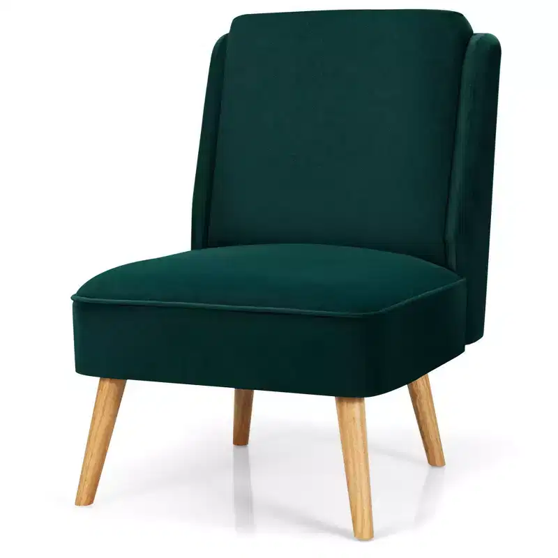 Velvet Accent Chair Single Sofa Chair Leisure Chair with Wood Frame