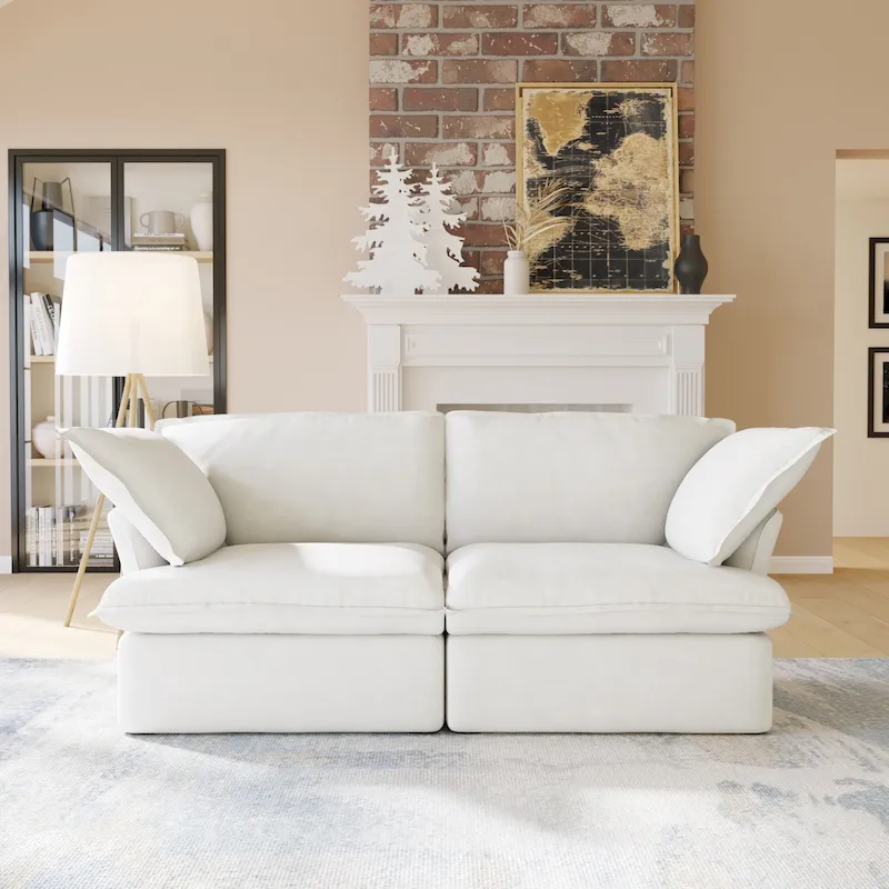 Velvet Sectional Sofa Modern Upholstered Couch Sofa for Living Room