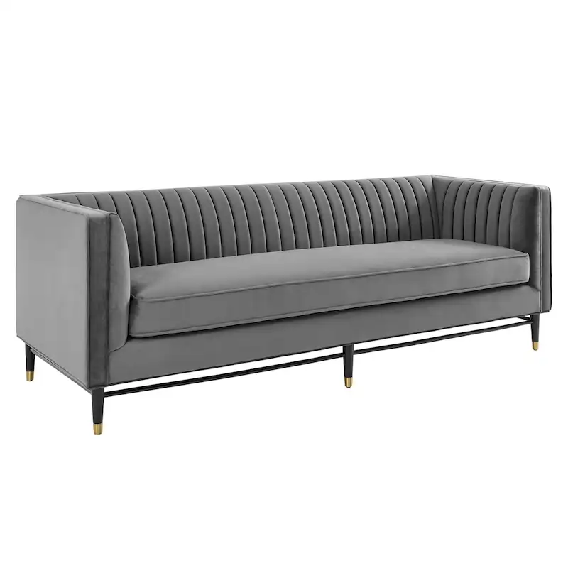 Channel Tufted Performance Velvet Sofa