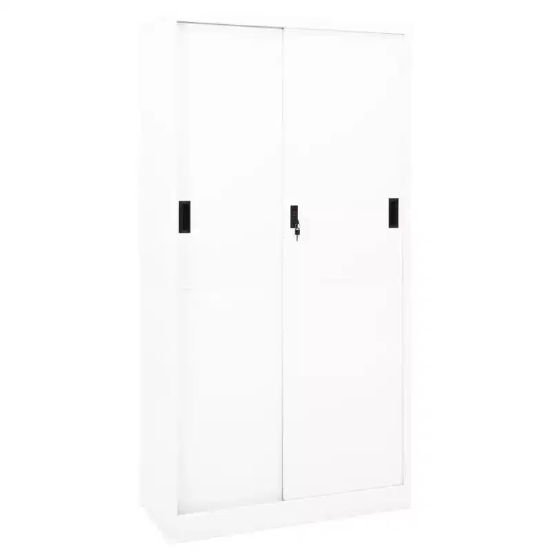 vidaXL Filing Cabinet Lockable Storage Filing Cabinet with Sliding Door Steel