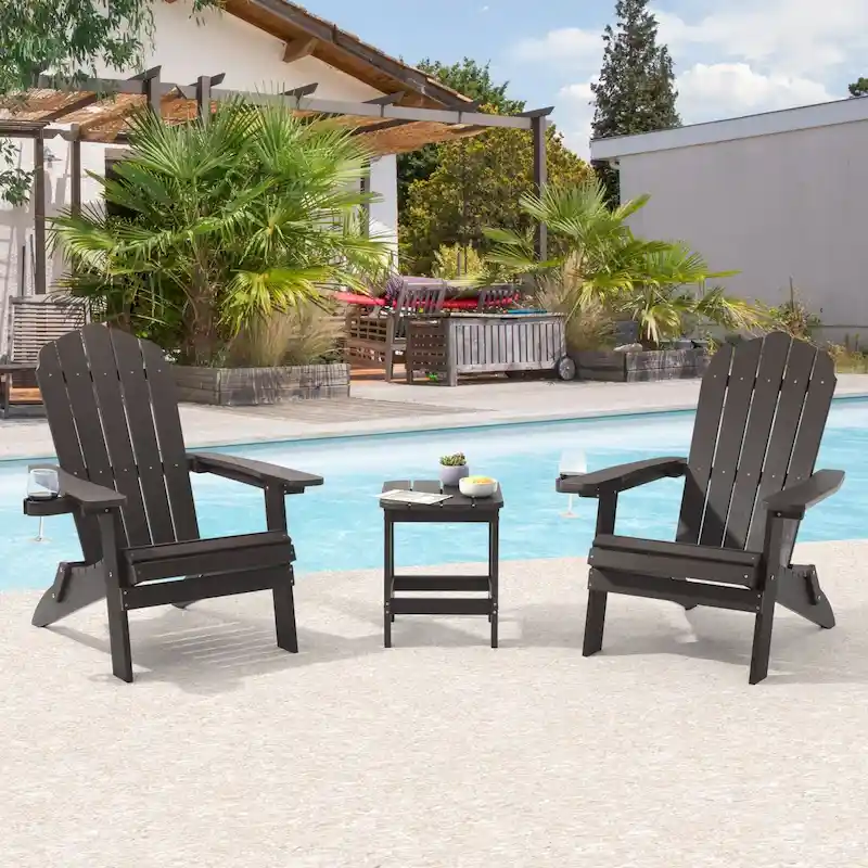 Bonosuki Set of 2 Folding Adirondack Chair Patio Fire Pit Chair