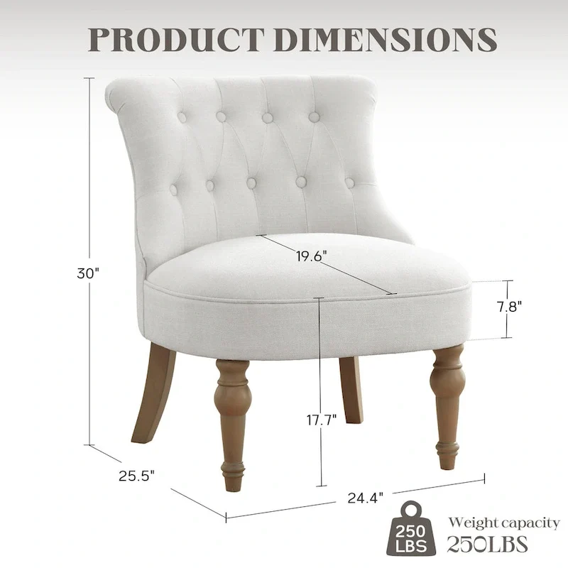 Tufted Upholstered Accent Chairs Set of 2