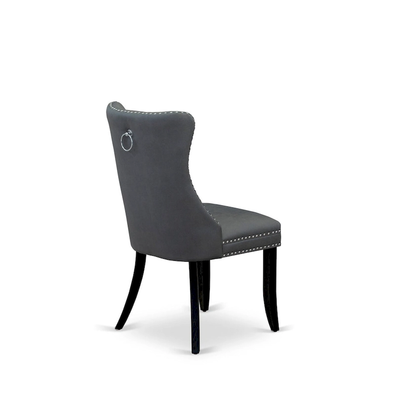 East West Furniture Kitchen Table Set- a Dining Table with Butterfly Leaf and Parson Chairs, Black (Pieces Options)