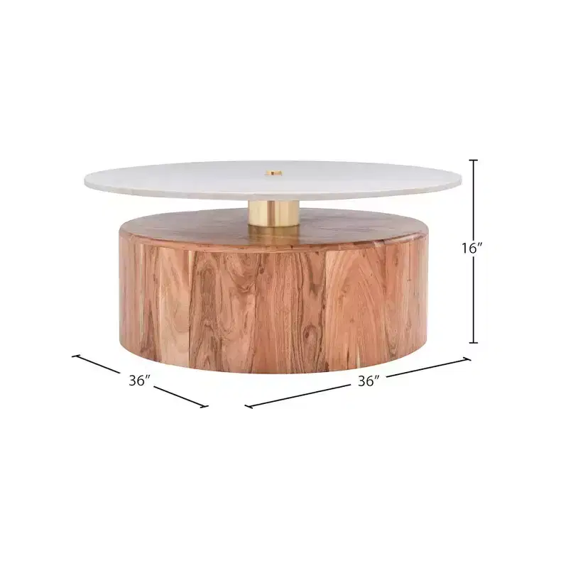 Meridian Furniture,Stonewood Natural Acacia Wood Coffee Table