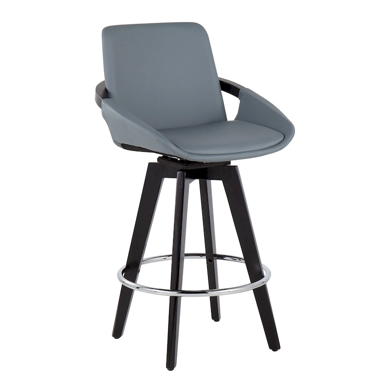 Carson Carrington Pugo Fixed-Height Counter Stool with Black Wood Base (Set of 2)
