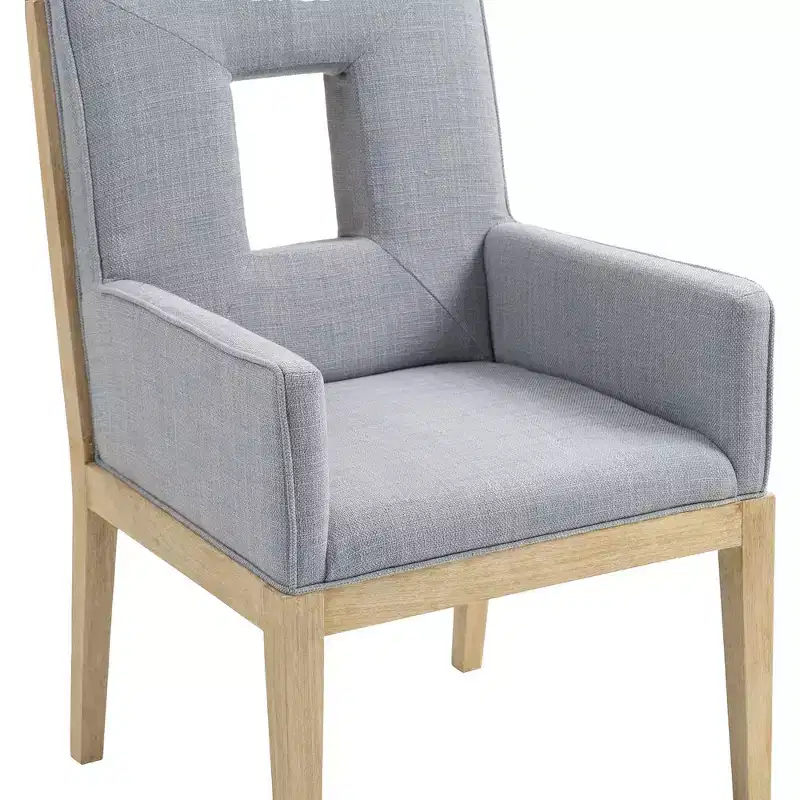 Meridian Furniture,Gwendolyn Linen Textured Fabric Dining Arm Chair