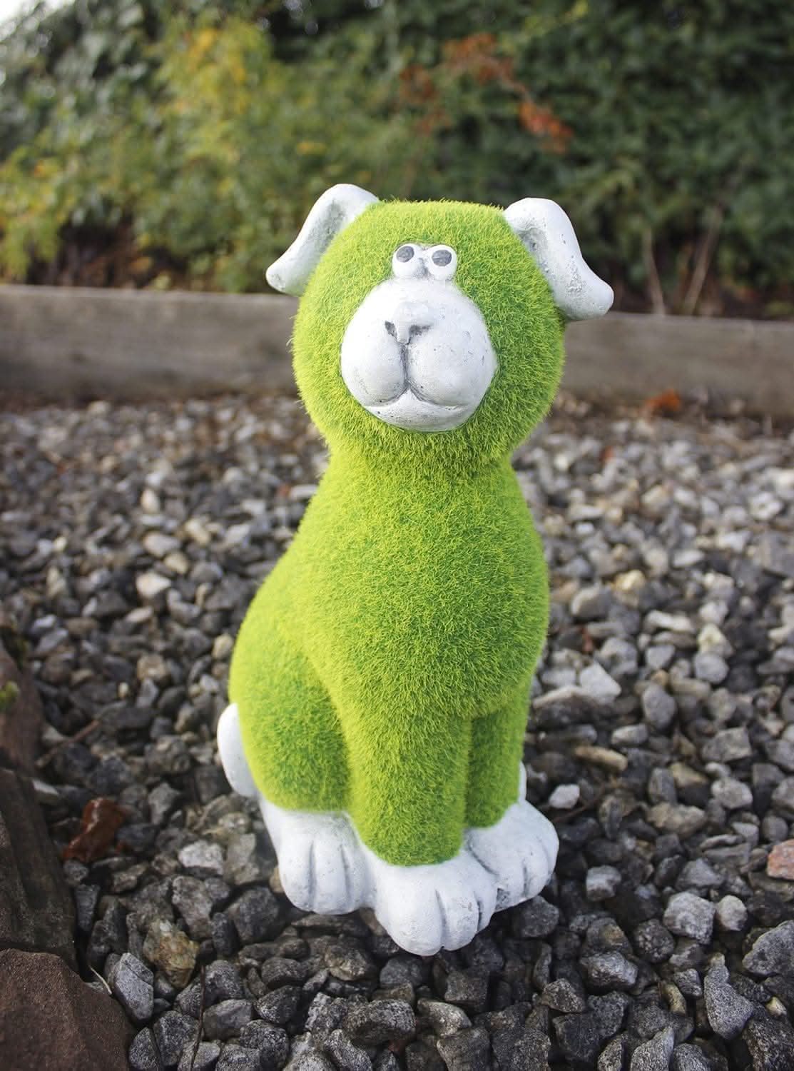 Grass Effect Stone Dog Garden Ornament