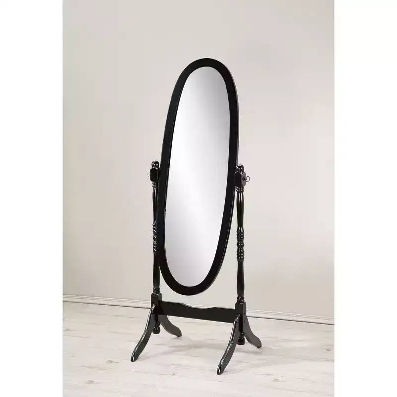Roundhill Furniture Traditional Queen Anna Style Wood Floor Cheval Mirror