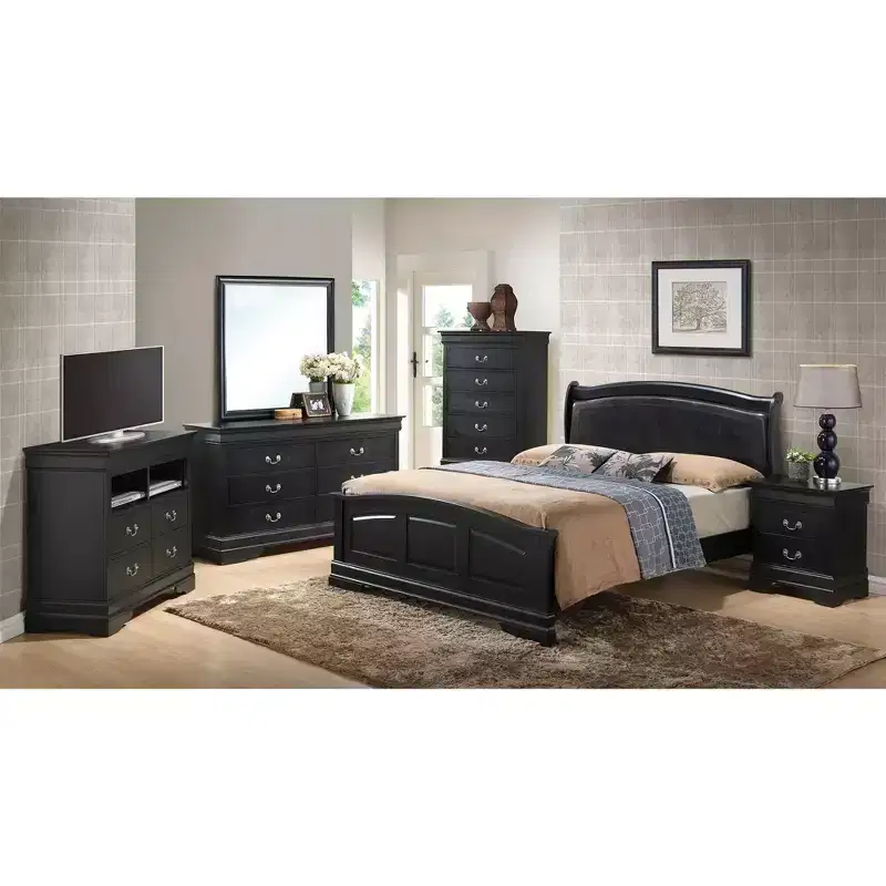 Louis Philippe Upholstered Full Panel Bed
