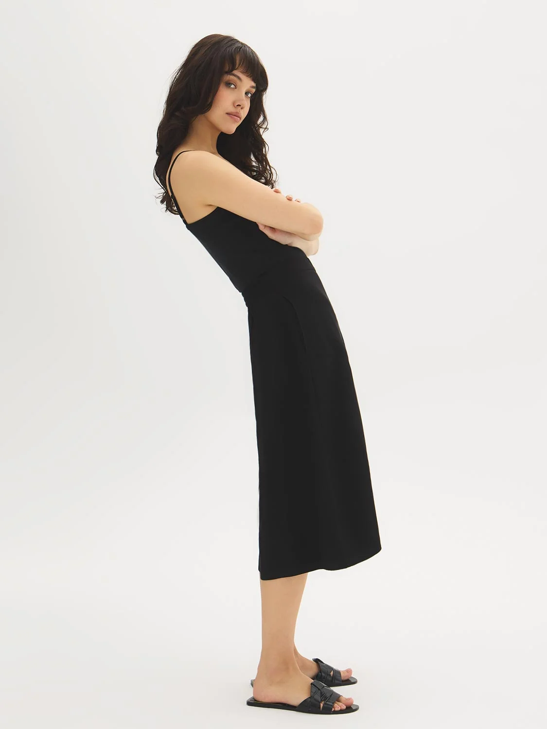 Cotton-Blend Scoop Neck Tank Top