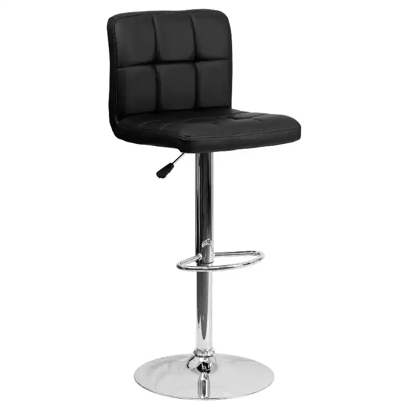 Flash Furniture Contemporary Quilted Vinyl Adjustable Height Barstool with Chrome Base