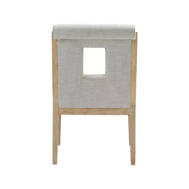 Meridian Furniture,Gwendolyn Cream Linen Textured Fabric Dining Arm Chair