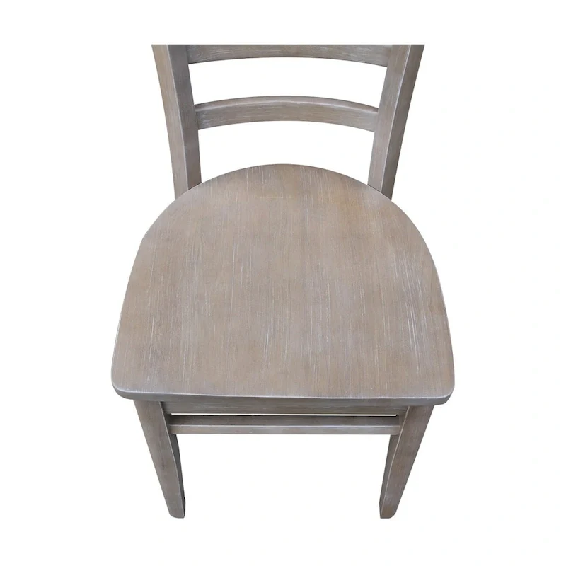 Small Dual Drop Leaf Table with Two Chairs, Washed Gray Taupe