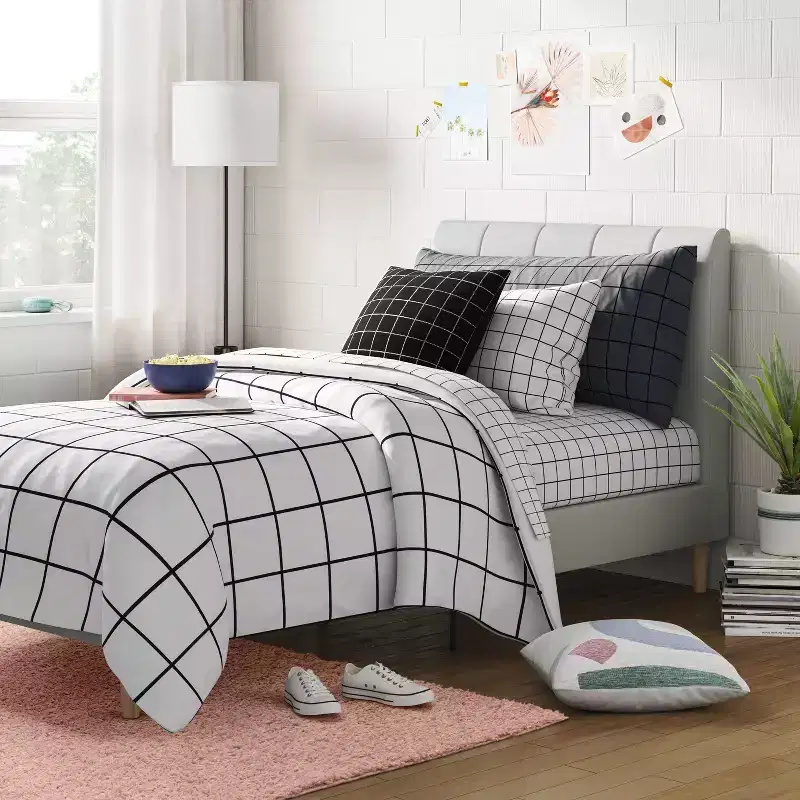 Twin Upholstered Platform Bed in Cream