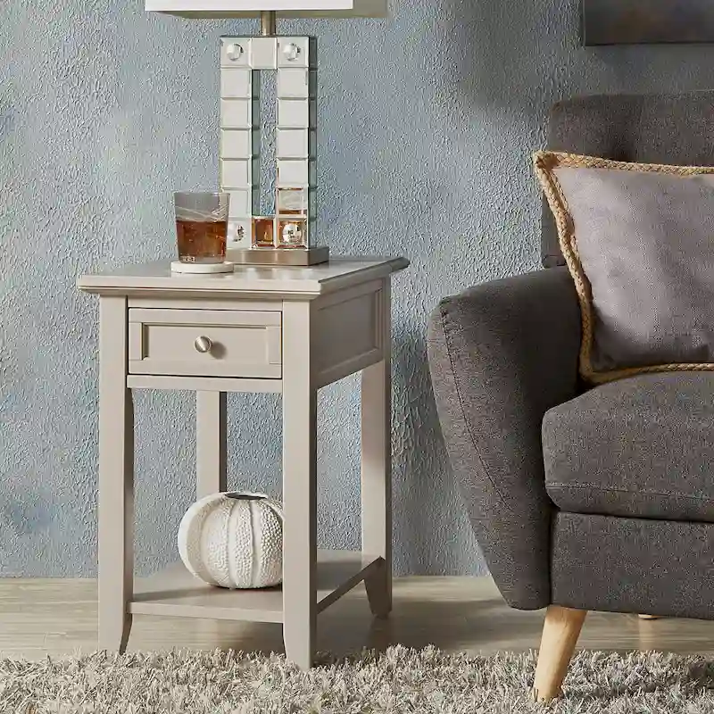 Zayden 1-drawer Side Table with Charging Station by iNSPIRE Q Bold