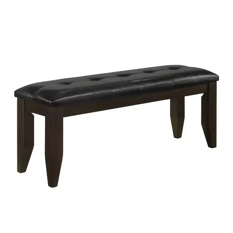 Simple Relax Faux Leather Dining Bench in Cappuccino and Black