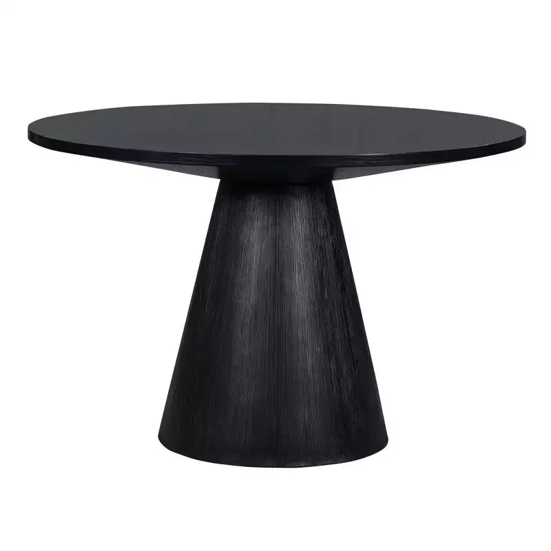 Whisen Retro Wood Top Frustum Pedestal Dining Table