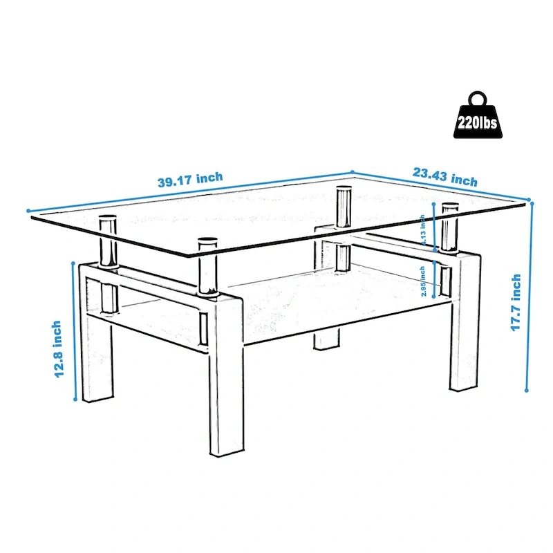 Rectangle Glass Coffee Table