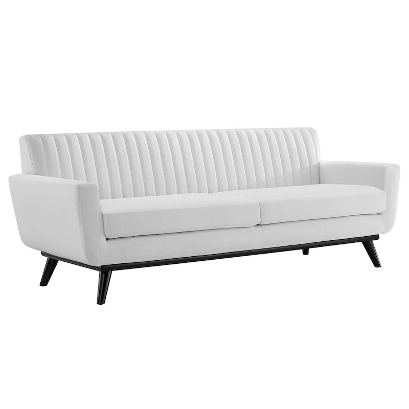 Channel Tufted Fabric Sofa
