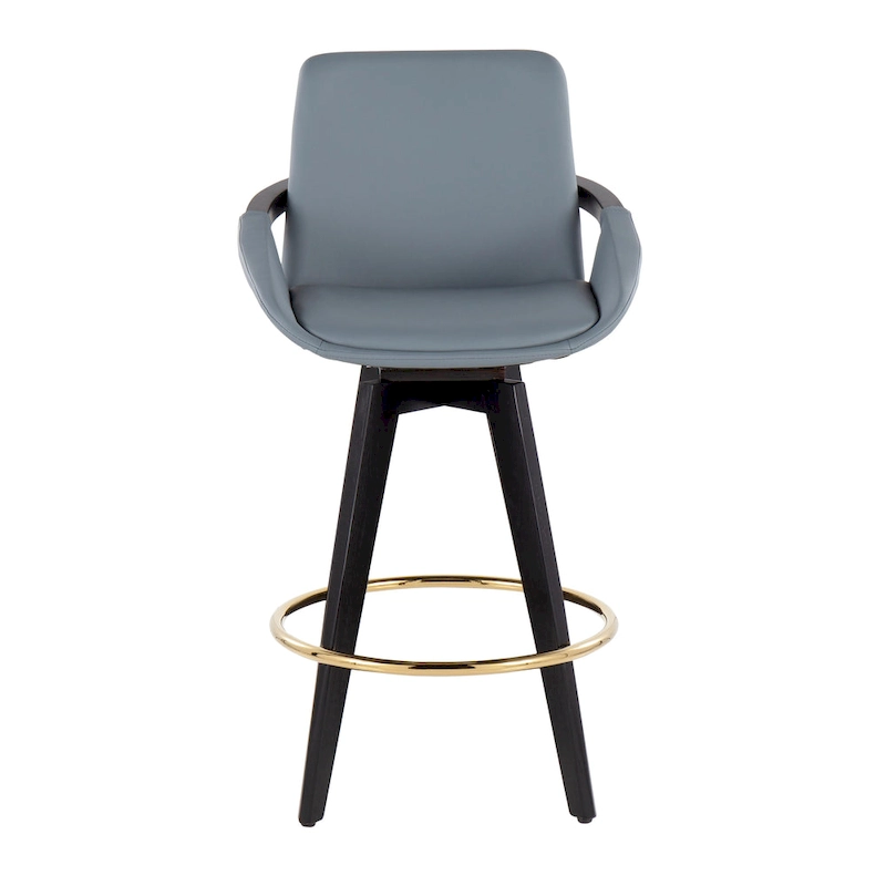 Carson Carrington Pugo Fixed-Height Counter Stool with Black Wood Base (Set of 2)