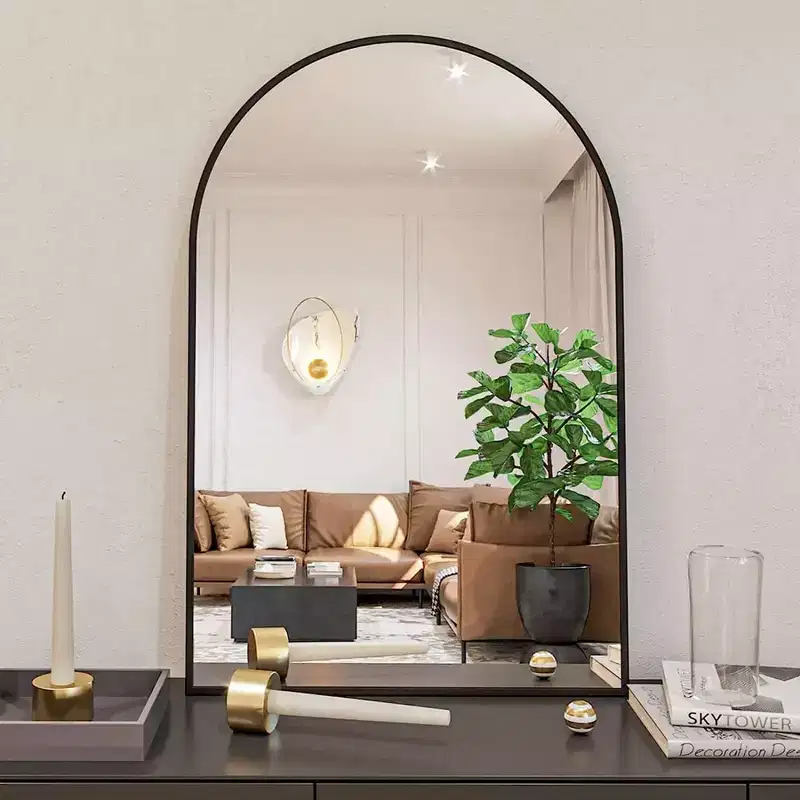 Modern Aluminium Arched Bathroom Wall Mirror