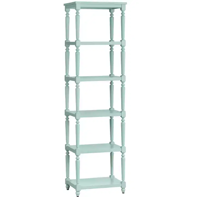 Crestview Collection 71.25 in. Blue Solid Wood 5 Shelf Etagere