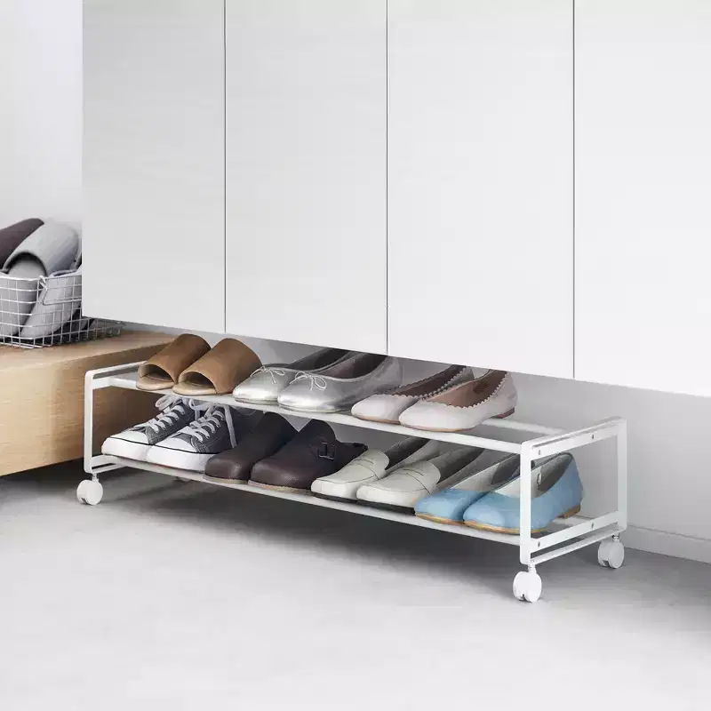 Yamazaki Home Two-Tier Rolling Shoe Rack (8 H) - Steel
