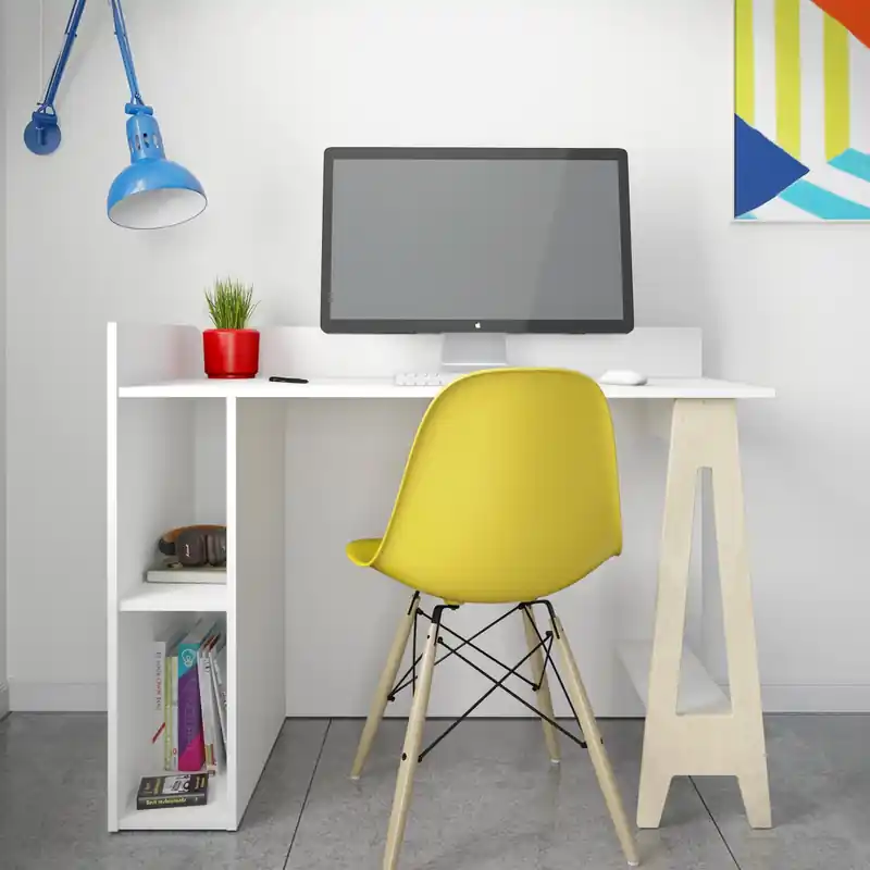 Modern A-Leg Office Desk with Open Storage