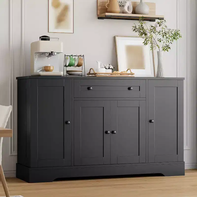 Sideboard Buffet, Four-Door Sideboard Storage Cabinet with Cabinet Doors, Kitchen Dining Storage Cabinet, Versatile Coffee Bar