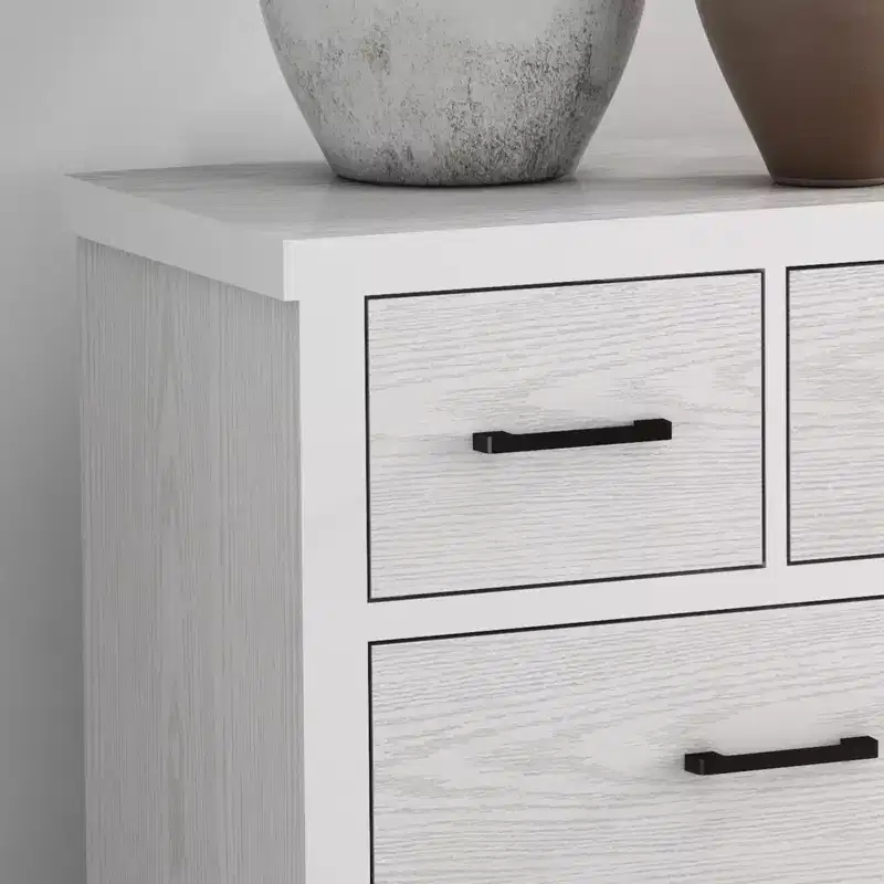 Dresser for Bedroom with 7 Drawers, Storage Chest of Drawers with Metal Handle, Wooden Dresser Organizer for Living Room,Entrywaywhite