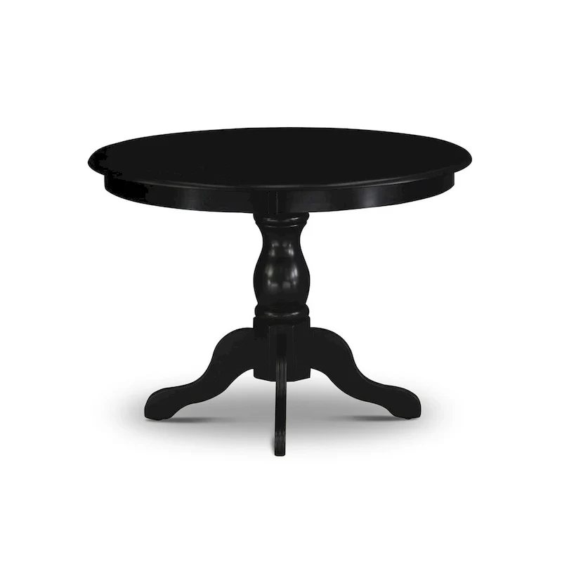 East West Furniture 5 Piece Dinette Set- a Round Dining Table and 4 Parson Dining Chairs, (Finish & Upholstered Option)