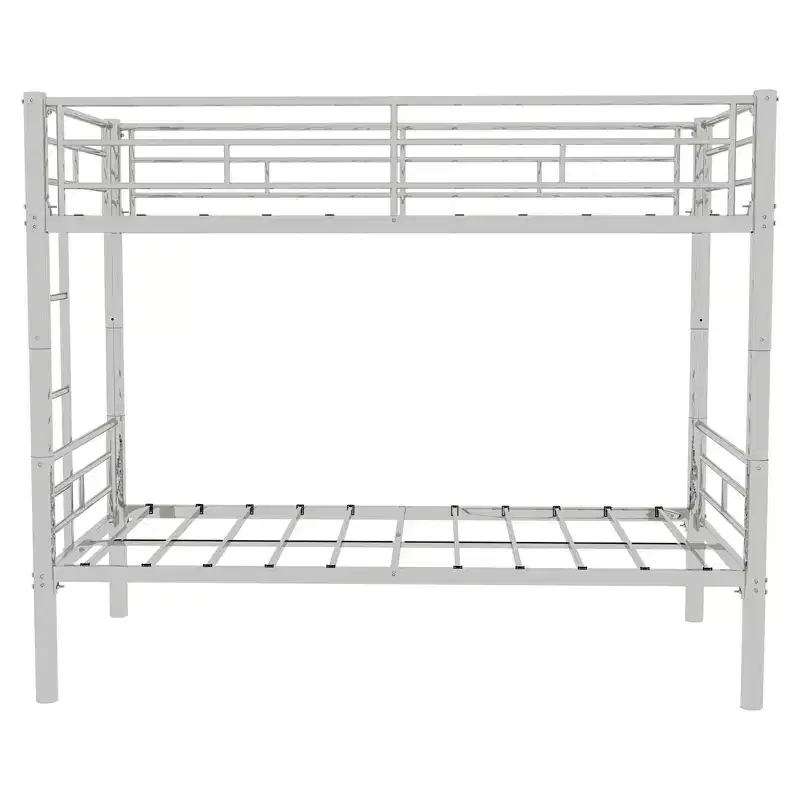 Luxystar Twin Over Twin Metal Bunk Bed, Convertible 2 Beds