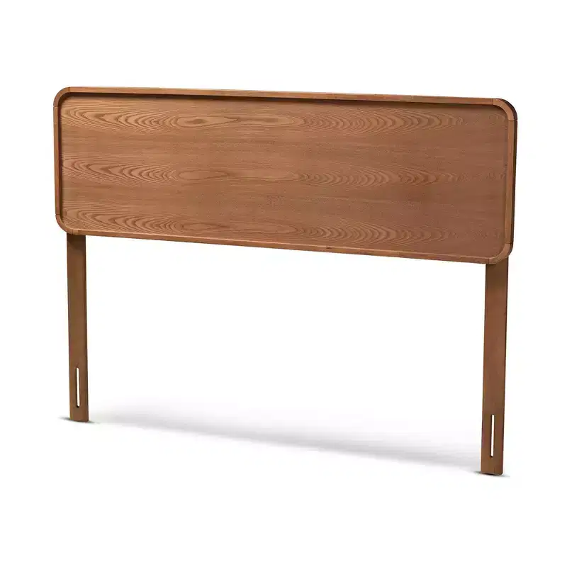 Walnut Finished Wood Headboard - Mid-Century Modern