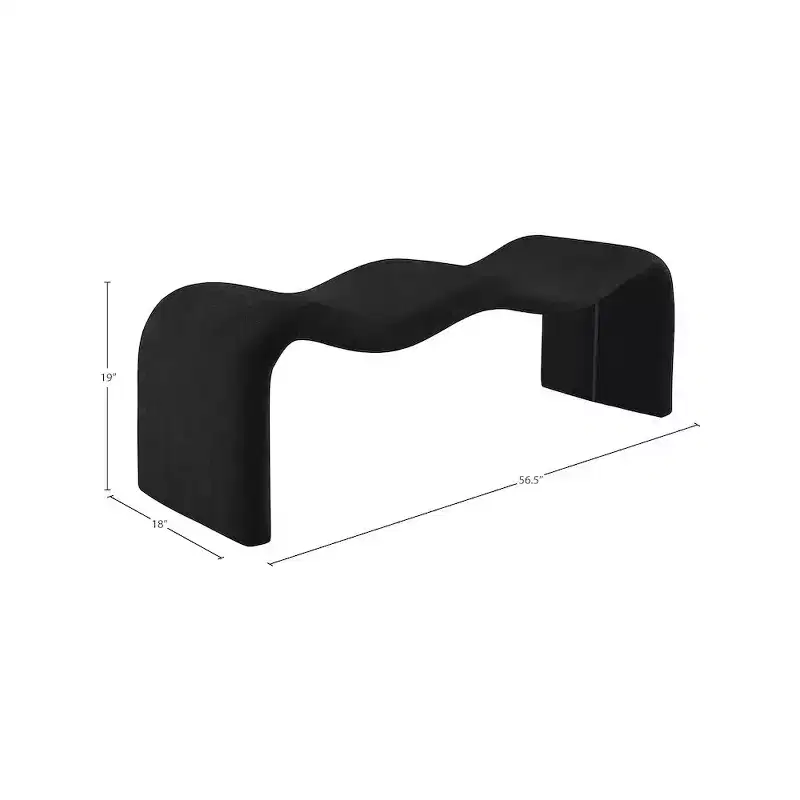 Meridian Furniture,Willow Chenille Fabric Bench