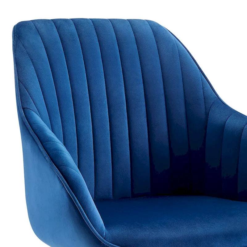 Art Leon Set of 2 Velvet Swivel Dining Chair with Golden Legs
