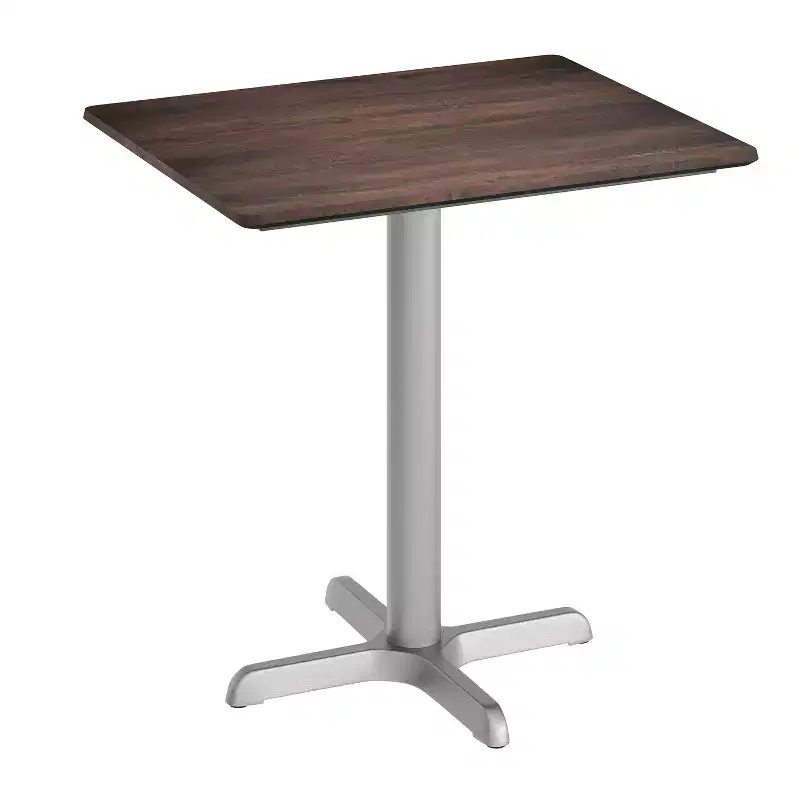 Indoor Outdoor All-Weather Tabletop with HPL Surface and Cast Iron Bistro Table Base