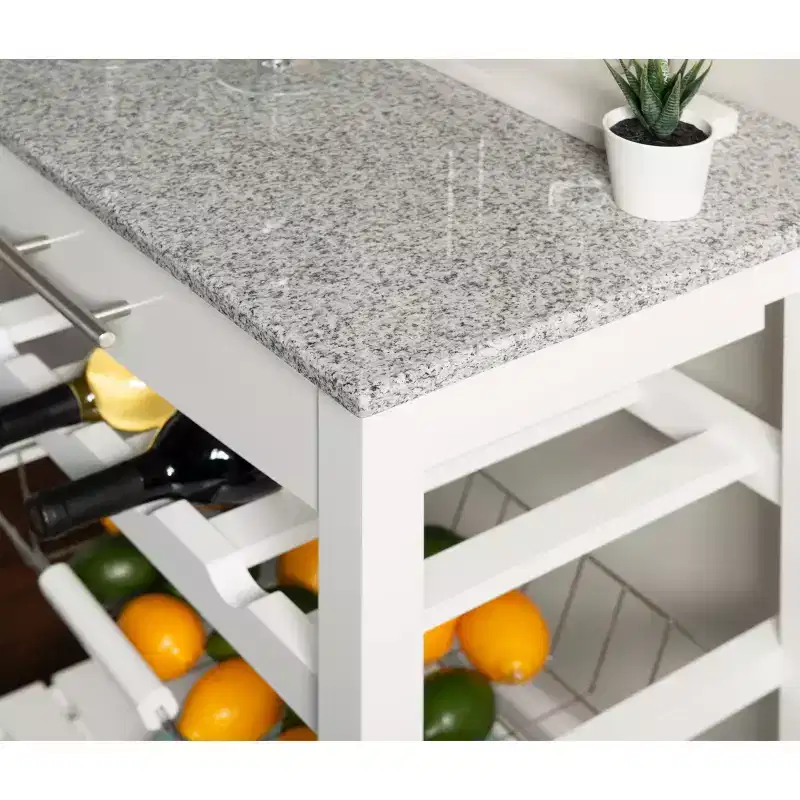 Roger Kitchen Island Granite Top - Linon