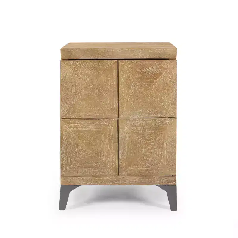 Christopher Knight Home Glover Boho Handmade Mango Wood and Iron Cabinet