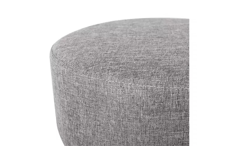 Linen Foot Stool Ottoman with Wood Legs, Grey, 250 lbs, Lightweight, No Assembly